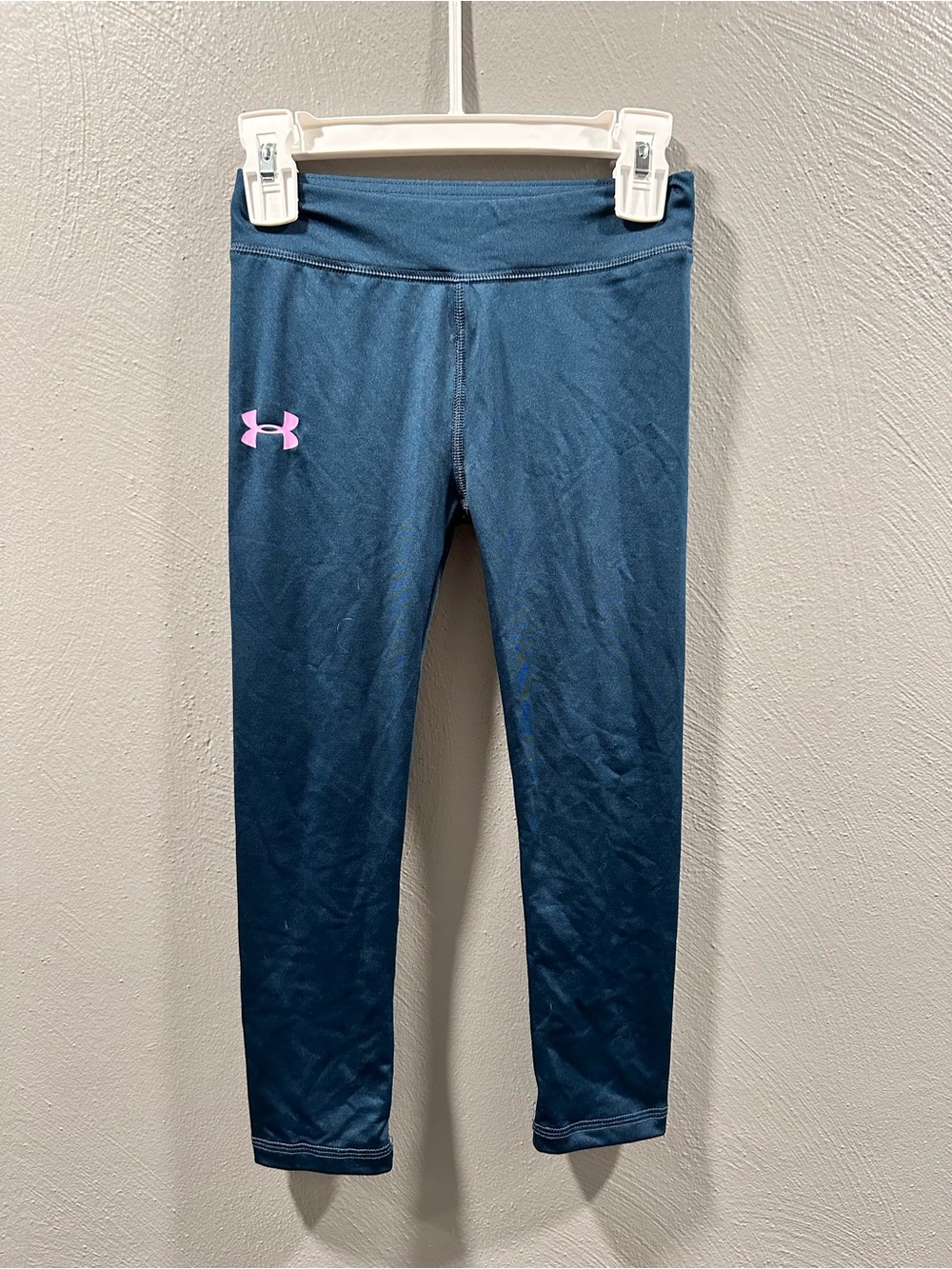 Under Armour Navy Leggings with Pink Logo